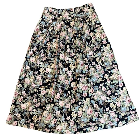 Vintage Michael K & Company Floral Print high waisted skirt size large - Picture 1 of 8